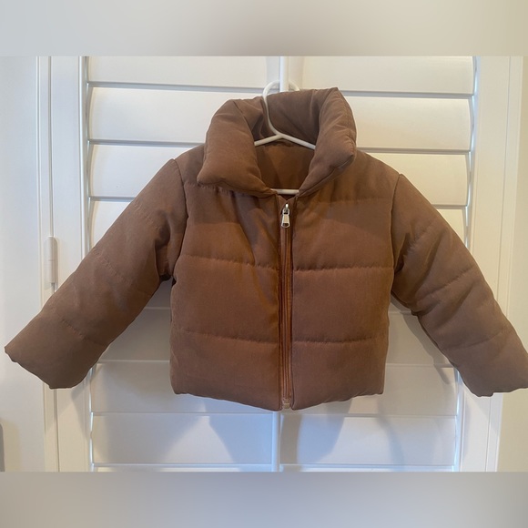 Toddler Girls Camel Solid Zipper Up Coat 4-5 Y - Picture 2 of 6